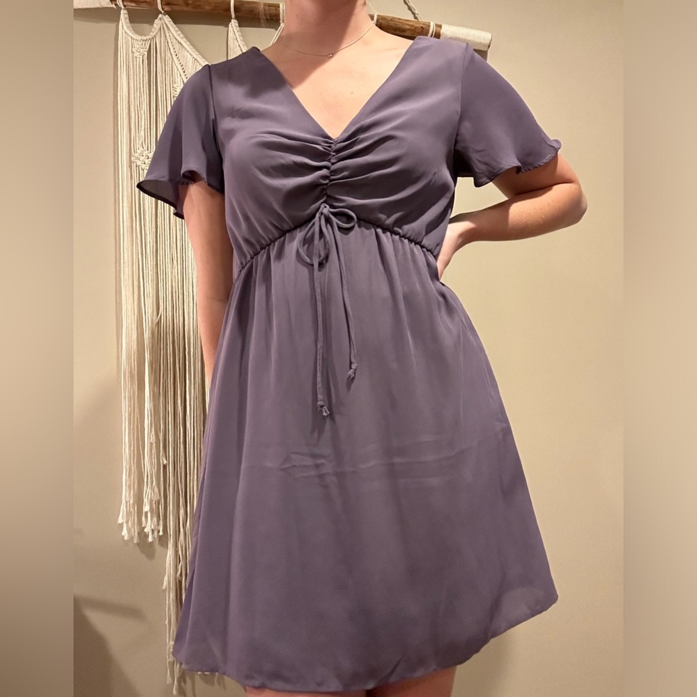 Purple midi formal dress